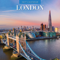 2027 16-Month Calendar London Square Wall, Red Robin RR271355