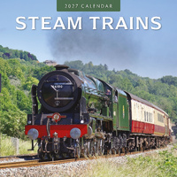 2027 16-Month Calendar Steam Trains Square Wall, Red Robin RR271378