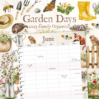 2027 16-Month Calendar Garden Days Family Organiser Square Wall, Red Robin RR271081