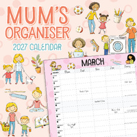 2027 16-Month Calendar Mum's Organiser Square Wall, Red Robin RR271086