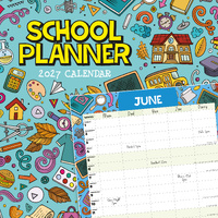 2027 16-Month Calendar School Planner Square Wall, Red Robin RR271088