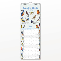 2027 16-Month Calendar Garden Birds Slim Wall, Red Robin RR272016