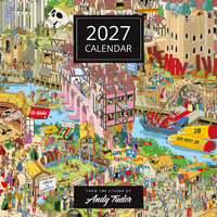 2027 16-Month Calendar Andy Tudor Puzzle Artwork Square Wall, Red Robin RR271386