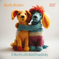 2027 16-Month Calendar Woolly Wisdom Brilliantly Brave Square Wall, Red Robin RR271384