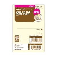 2022 Refill Filofax Pocket Week to View Cotton Cream 22-68224