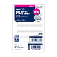2022 Refill Filofax Pocket Day to Page w/ Appointments 22-68241
