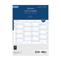2026 Refill Filofax Classic A5 Year Planner Vertical Fold-Out 26-68501
