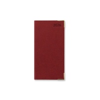 2026 Diary Letts of London Connoisseur Slim Week to View w/ Appointments Red TC3SURD