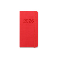 2026 Diary Letts of London Memo Slim Week to View Red 080261