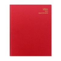 2026 Diary Letts of London Standard Quarto Week to View Vertical w/ Appointments Red T31YRD