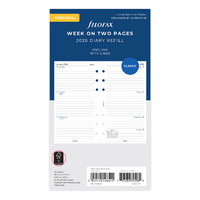 2026 Refill Filofax Classic Personal Week to View Ruled 26-68418