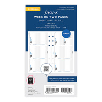 2026 Refill Filofax Classic Personal Week to View Appointments Landscape White 26-68420