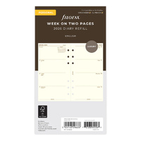 2026 Refill Filofax Cotton Luxury Personal Week to View 26-68424