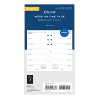 2026 Refill Filofax Classic Personal Week to Page 26-68426