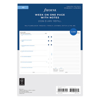 2026 Refill Filofax Classic A5 Week to View Notes Multilanguage 26-68509