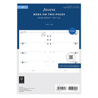 2026 Refill Filofax Classic A5 Week to View White 26-68522