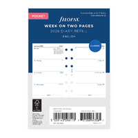 2026 Refill Filofax Classic Pocket Week to View 26-68221