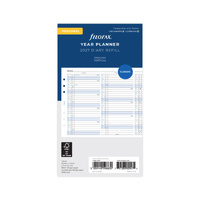 2027 Diary Refill Filofax Classic Personal Year Planner Vertical English White, 27-68402
