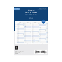 2027 Diary Refill Filofax Classic A5 Year Planner Vertical English White, 27-68501