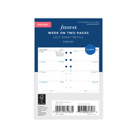 2027 Diary Refill Filofax Classic Pocket Week On Two Pages English White, 27-68221