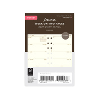 2027 Diary Refill Filofax Luxury Pocket Week On Two Pages English Cotton Cream, 27-68224