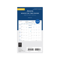 2027 Diary Refill Filofax Classic Personal Month On Two Pages English White, 27-68410