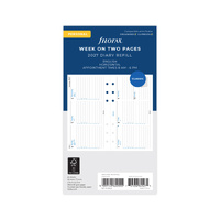 2027 Diary Refill Filofax Classic Personal Week On Two Pages with Appointments Horizontal English White, 27-68420