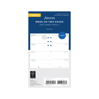 2027 Diary Refill Filofax Classic Personal Week On Two Pages English White, 27-68421
