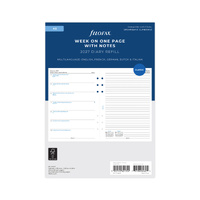 2027 Diary Refill Filofax Classic A5 Week On One Page with Notes Multilanguage White, 27-68509