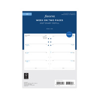 2027 Diary Refill Filofax Classic A5 Week On Two Pages English White, 27-68522