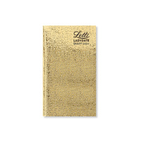 2027 Diary Letts of London Ladydate Medium Pocket Week to View Gold, 27-TLADYSLIM