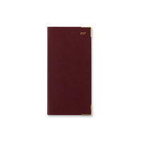 2027 Diary Letts of London Classic Slim Week to View Landscape Vertical w/ Appointments Burgundy, 27-T35SBG