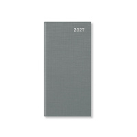 2027 Diary Letts of London Principal Slim Week to View Grey, 27-TP3SUGY