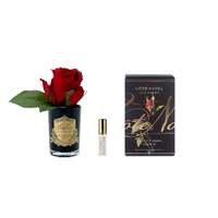 Cote Noire Perfumed Natural Touch Rose Bud Red Black Glass Gold Crest GMRB44