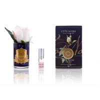 Cote Noire Perfumed Rose Bud -Pink Blush, Black Vase- Fragance Flowers- Decoration GMRB42