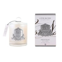 Cote Noire Soy Blend Candle Badged Silver 450 g - White Garden