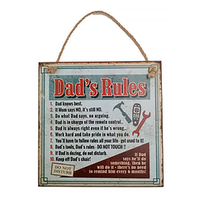 At Home Vintage Sign - Dad's Rules, Gift For Dad, TSK Giftware AHS005