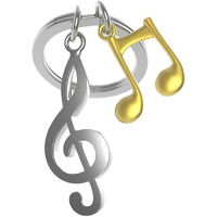 Metalmorphose Miniature 3D Metal Keychain - Music Notes, Whitehill MTM992-01