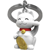 Metalmorphose Miniature 3D Metal Keychain - Lucky Cat, Whitehill MTM226-01