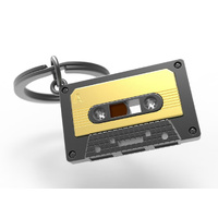 Metalmorphose Miniature 3D Metal Keychain - Cassette Tape, Whitehill MTM219-04