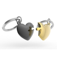 Metalmorphose Miniature 3D Metal Keychain - Puzzle Hearts, Whitehill MTM306-01