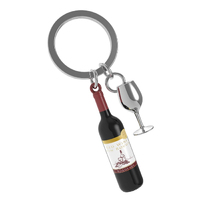 Metalmorphose Miniature 3D Metal Keychain - Red Wine MTM-KRE