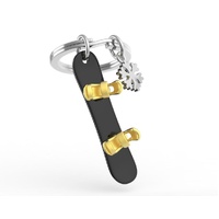 Metalmorphose Keychain Miniature 3D Snowboard, MTM148-01WH