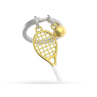 Metalmorphose Miniature 3D Metal Keychain - Tennis, Whitehill MTM317-01
