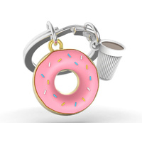 Metalmorphose Miniature 3D Metal Keychain - Donut, Whitehill MTM324-01