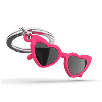 Metalmorphose Miniature 3D Metal Keychain - Heart Sunglasses, Whitehill MTM334-01