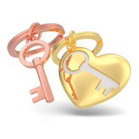 Metalmorphose Miniature 3D Metal Keychain - Key To My Heart, Whitehill MTM365-01