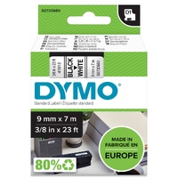 Dymo D1 Standard Label Tape 9mm x 7m Black on White