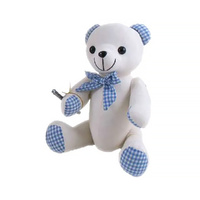 Elka Autograph Bear Large 38cm Blue Gingham Signature Bear 5606-BLG