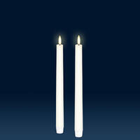 Uyuni Lighting Taper Flameless Candles 2 Pack 2.3 x 25 cm - Classic Ivory IV02325-2 